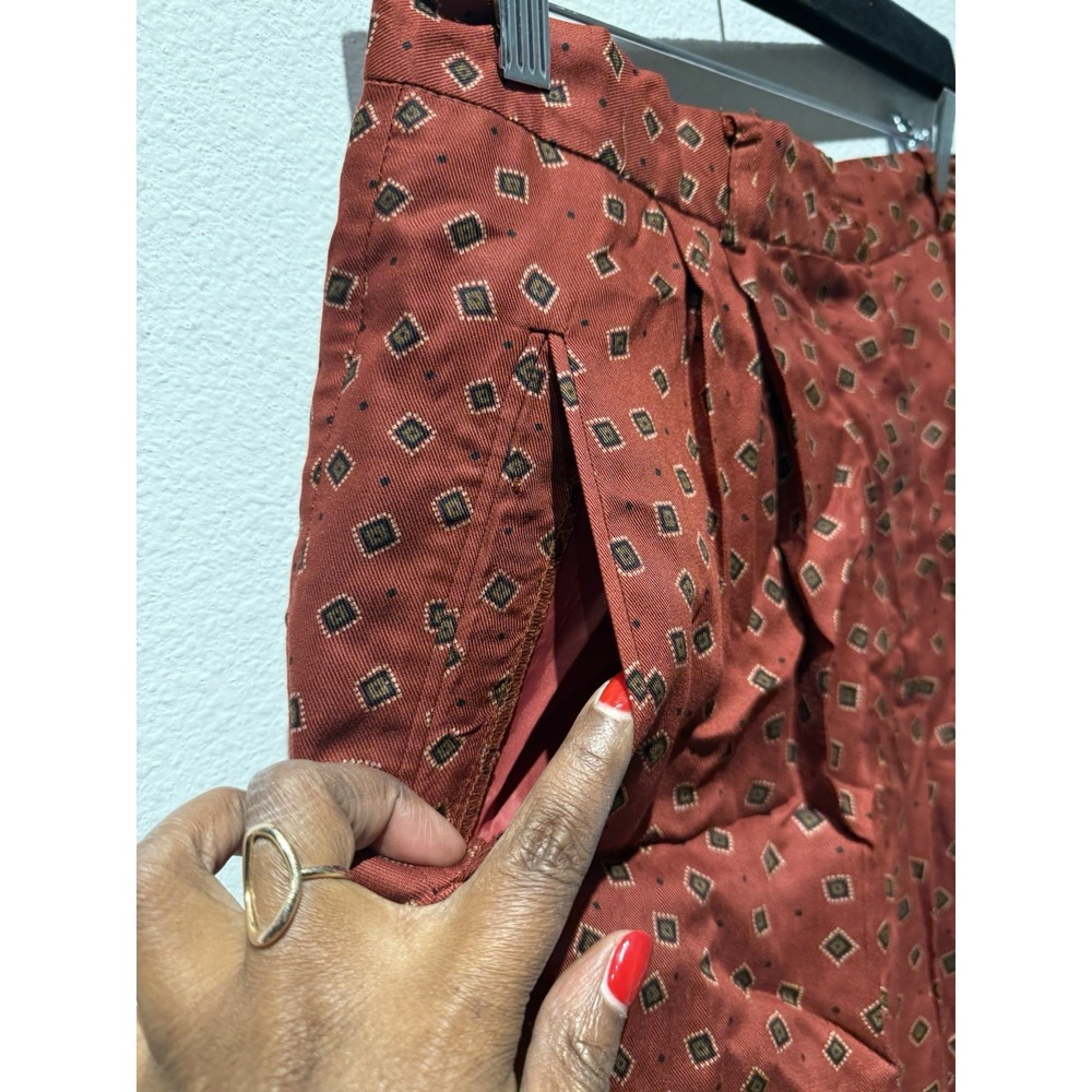 Vtg‎ Geo Print Breeches Brand Pants Pleated Size 14 Preppy European Style USA - Picture 3 of 10